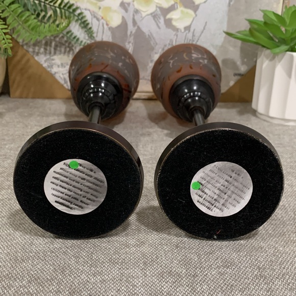 Metal Hurricane, Glass Candleholder with Candles, Set of 2 - Picture 7 of 13